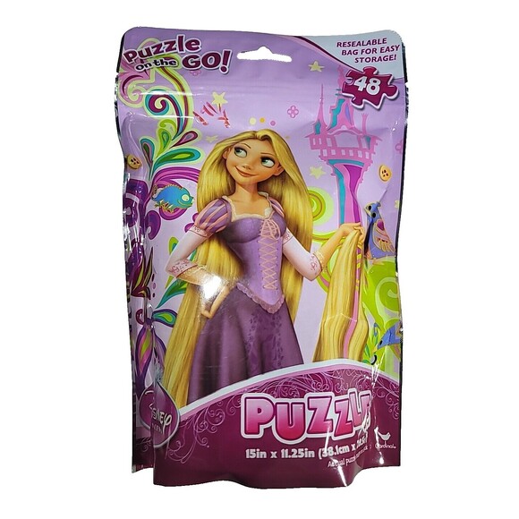 Disney Princess Tangled Rapunzel 48 Pc Puzzle On The Go Resealable NEW Sealed - Picture 1 of 2